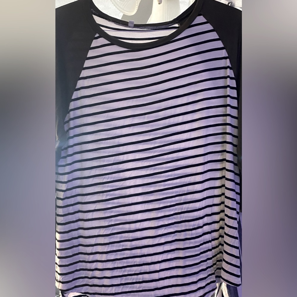 Green long sleeve striped shirt